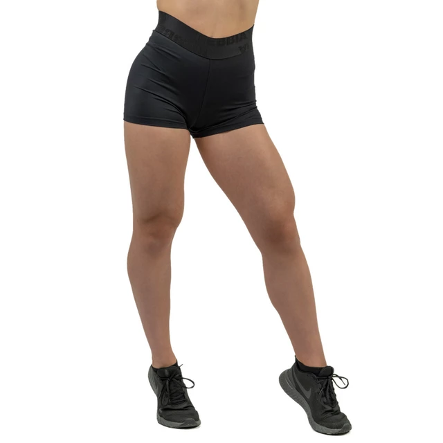 Dámske kompresné šortky s vysokým pásom Nebbia INTENSE Leg Day 832 - Black/Gold
