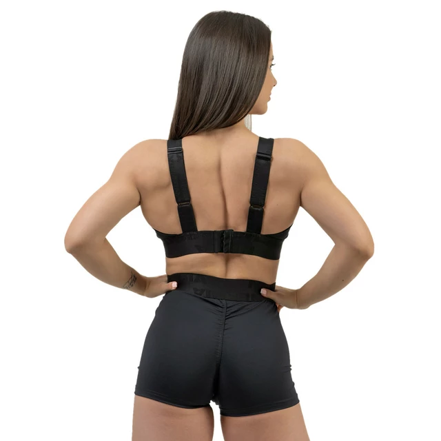 Dámske kompresné šortky s vysokým pásom Nebbia INTENSE Leg Day 832 - Black/Gold