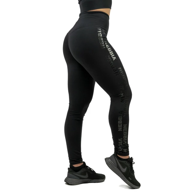 Dámske legíny s vysokým pásom Nebbia INTENSE Iconic 834 - Black/Gold - Black