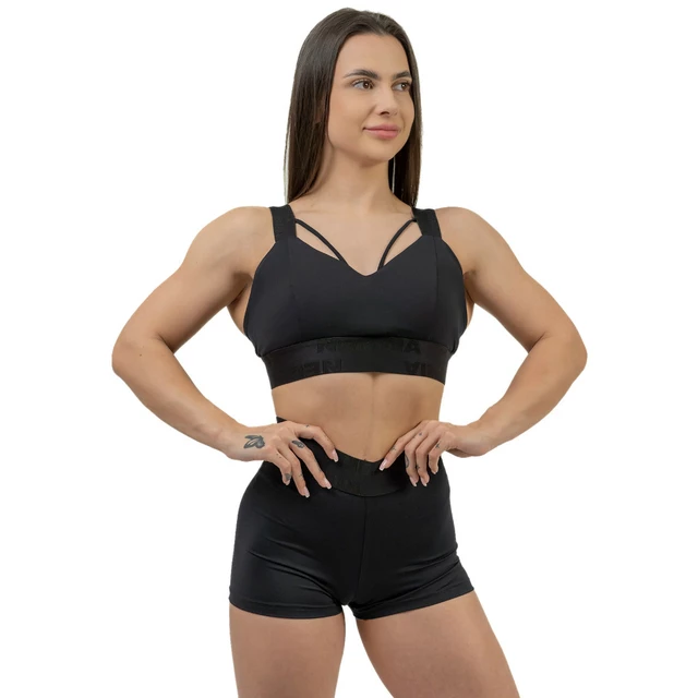 Dámska športová podprsenka s výstužou Nebbia INTENSE Iconic 844 - Black/Gold