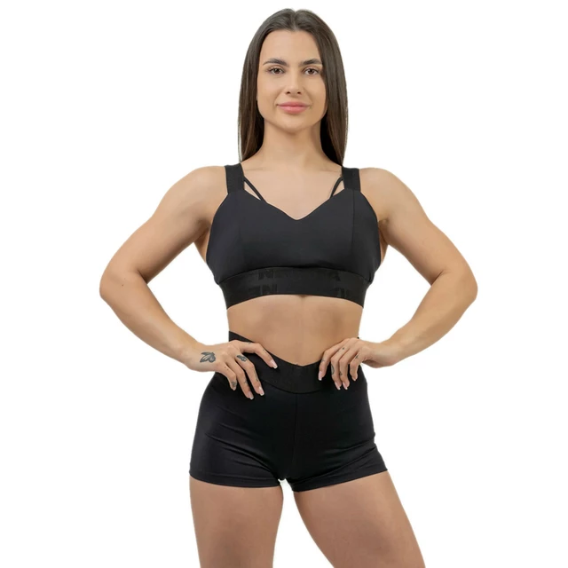 Dámska športová podprsenka s výstužou Nebbia INTENSE Iconic 844 - Black/Gold - Black