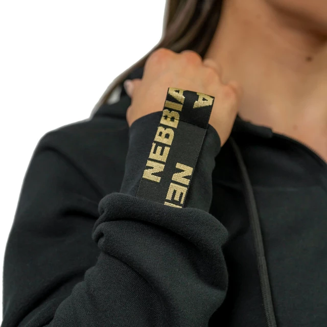 Dámska športová mikina s kapucňou Nebbia INTENSE Signature 845 - Black