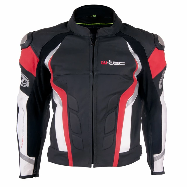 Pánska kožená moto bunda W-TEC Velocity - čierna-fluo