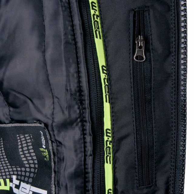 Pánska kožená moto bunda W-TEC Velocity - čierna-fluo