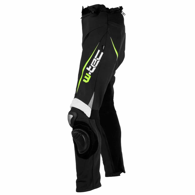 Pánske kožené moto nohavice W-TEC Vector - čierna-fluo