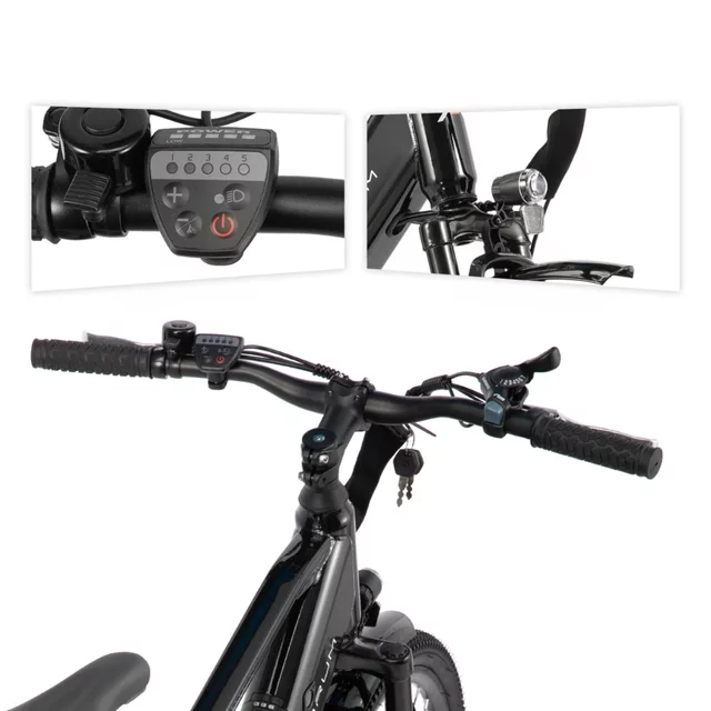 Juniorský elektrobicykel Joystar AMBRUM Matawak 26" 250 Wh • dojazd až 65 km • 155-175 cm - čierno-modrá