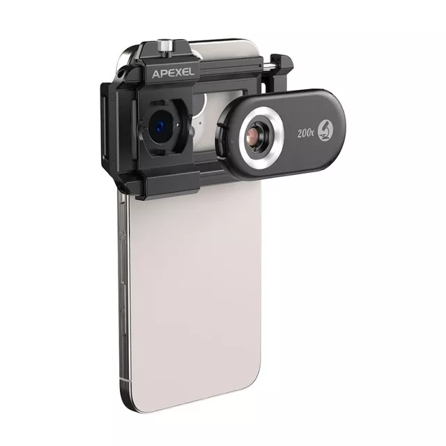 Mikroskop objektív pre smartphone 200x Apexel s LED a UV svetlom