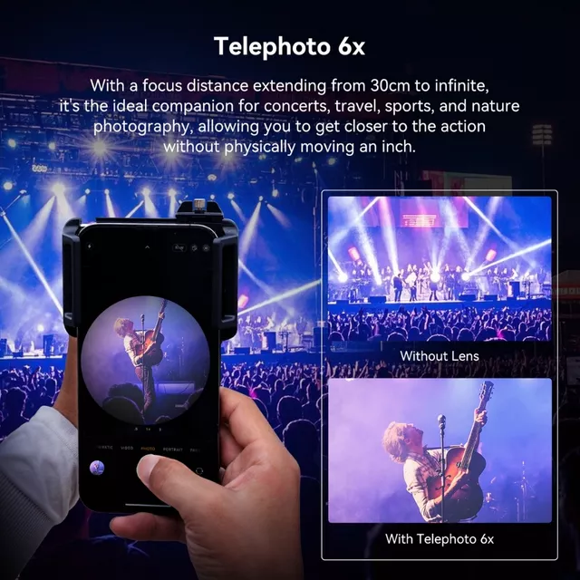 Súprava Apexel 2v1 - teleobjektív 6x a makro objektív 150 mm