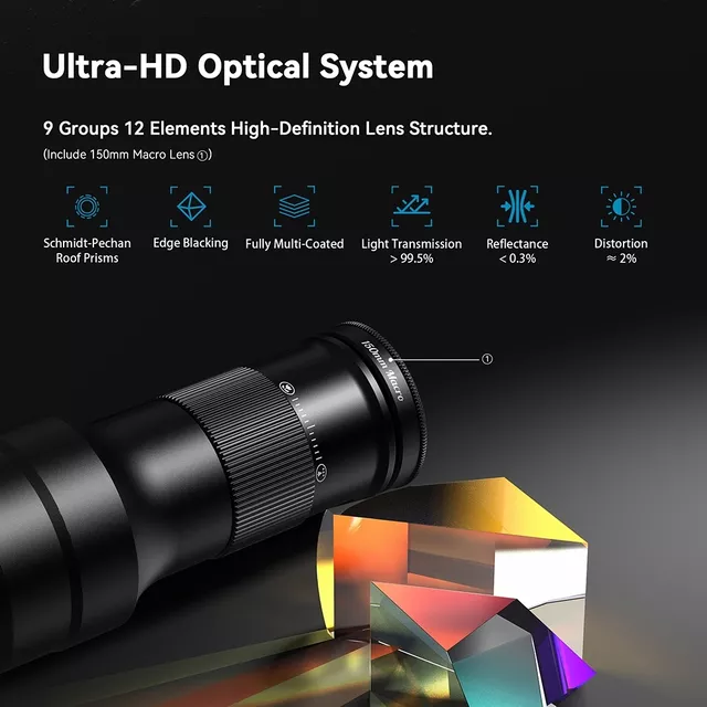 Súprava Apexel 2v1 - teleobjektív 6x a makro objektív 150 mm