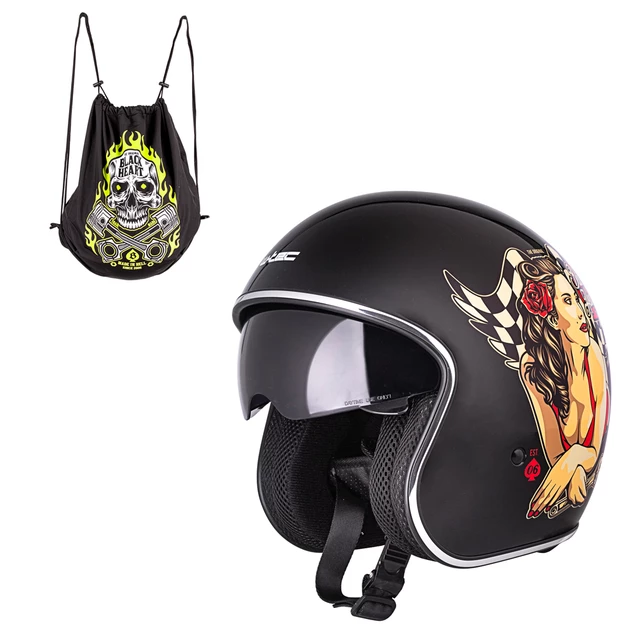 Moto prilba W-TEC Black Heart V537 - Melisa, čierna lesk