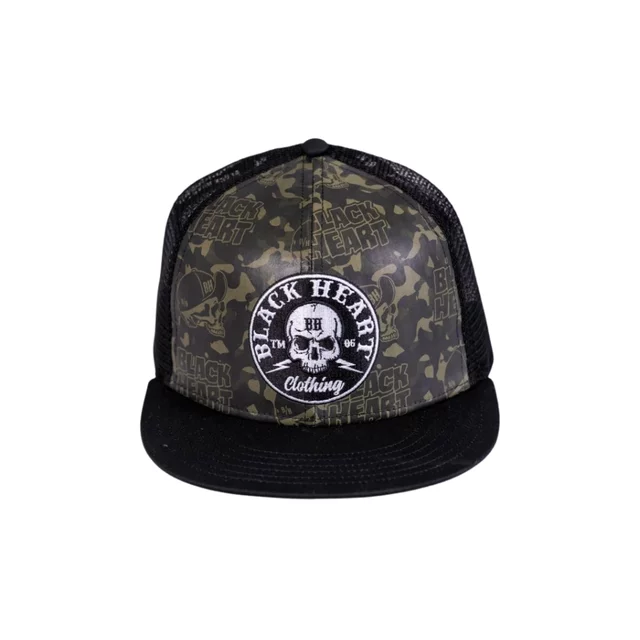 Šiltovka BLACK HEART Bastard Skull Trucker - khaki-čierna - khaki-čierna