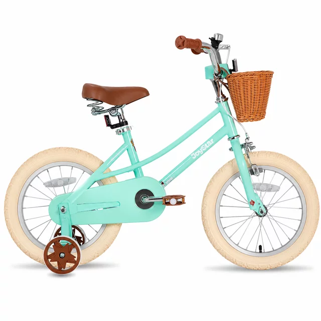 Detský bicykel Joystar Retro 16" s košíkom • 104-135 cm - fialová - mentolová
