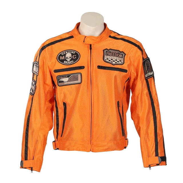 Letná moto bunda BOS 6488 oranžová - oranžová - oranžová
