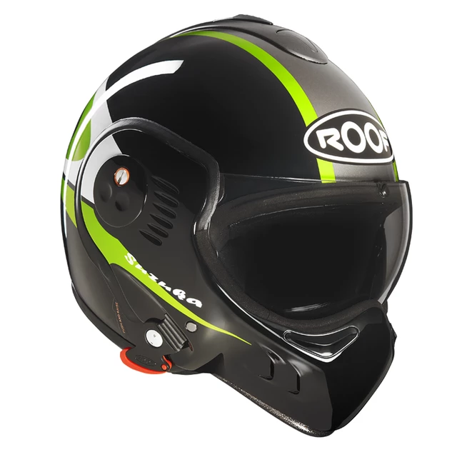 Preklápacia moto prilba Roof Boxer V8 Suzuka P/J - čierno-zelená