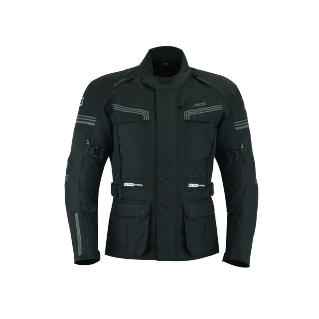 Pánska touringová moto bunda BOS Maximum - Gray - Black