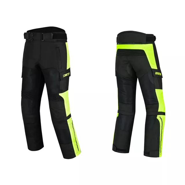 Detské rastúce moto nohavice W-TEC Pinapoco - čierna-fluo - čierna-fluo
