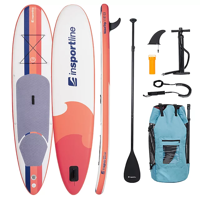 Paddleboard s príslušenstvom inSPORTline WaveTrip 11'6" G3 • 320l • do 160kg - korálová