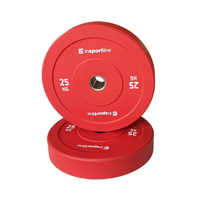 Gumový kotúč inSPORTline Bumper Plate Go 25 kg 50 mm