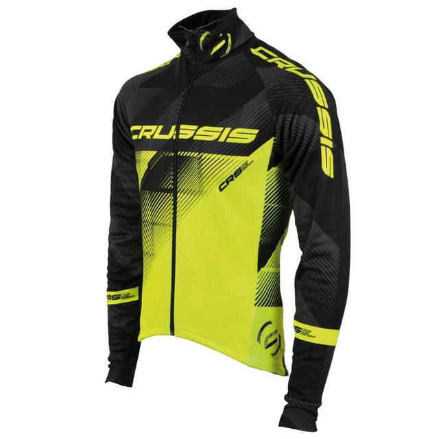 Pánská cyklistická bunda CRUSSIS čierna-fluo žltá - čierna-fluo žltá