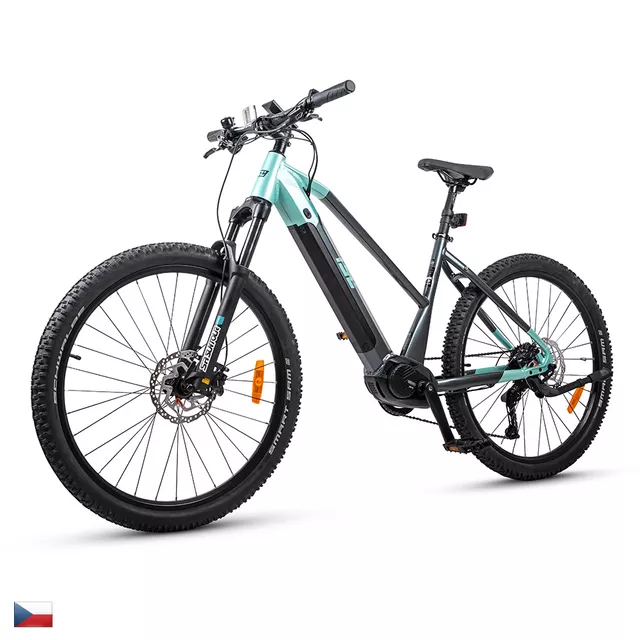 Dámsky horský elektrobicykel inSPORTline ISL Asuki 630 Wh 27,5" - model 2025 - Aqua Blue - Aqua Blue