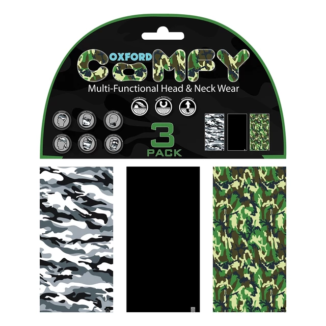 Univerzálny multifunkčný nákrčník Oxford Comfy 3-pack - camo