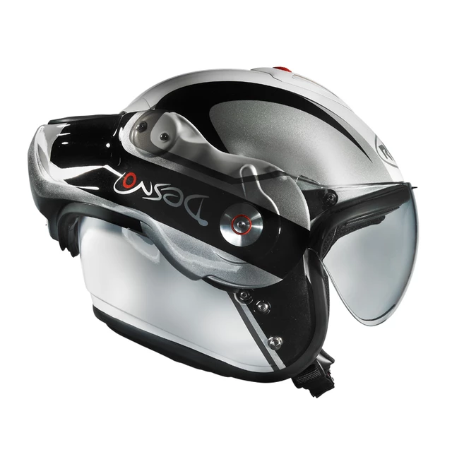 Preklápacia moto prilba ROOF Desmo Elico P/J - bielo-strieborná