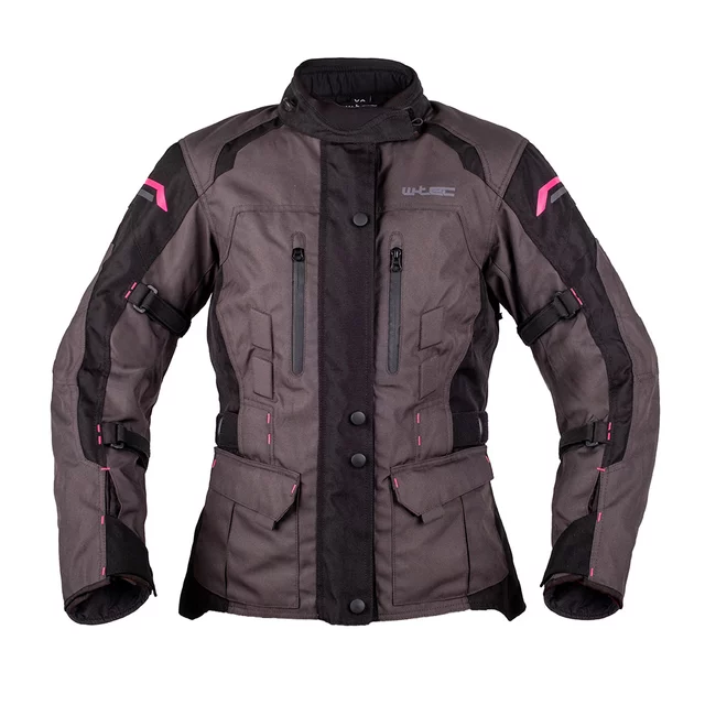 Dámska moto bunda W-TEC Barbata - čierno-šedo-ružová - čierno-šedo-ružová