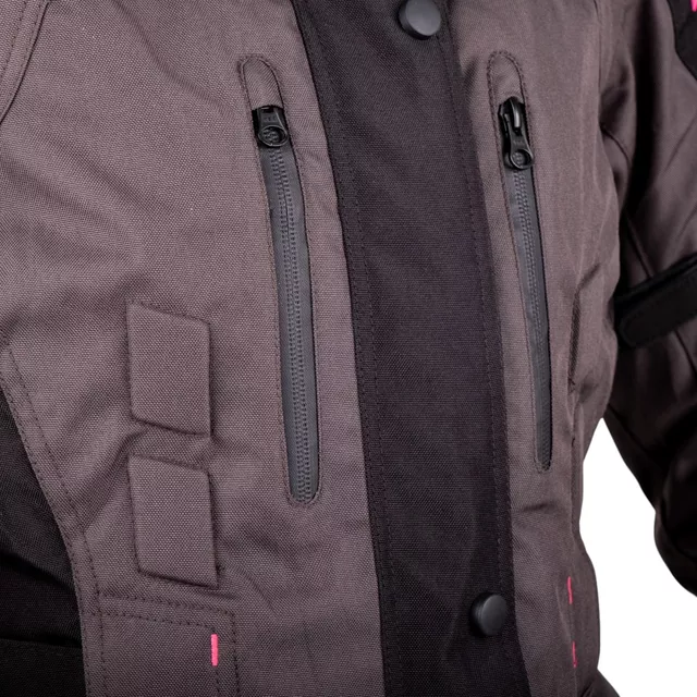 Dámska moto bunda W-TEC Barbata - čierno-šedo-ružová