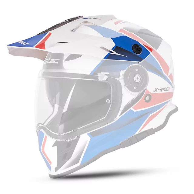 Náhradný šilt k prilbe W-TEC Valso - čierna-fluo - bielo-červeno-modrá