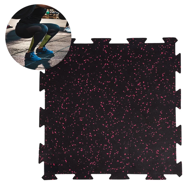 Záťažová podložka inSPORTline Puzeko 50x50x1 cm - čierno-šedá - čierno-červená