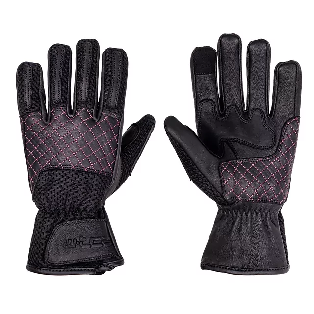 Dámske moto rukavice W-TEC Ladonna - čierno-ružová