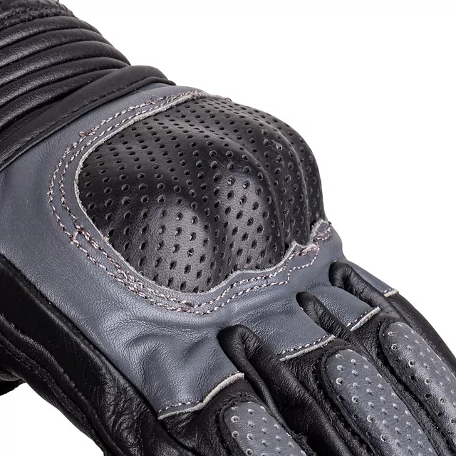 Kožené moto rukavice W-TEC Boldron - čierno-šedá