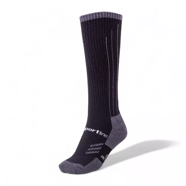 Merino podkolienky inSPORTline Meritic Ski AG+ antibakteriálne - čierno-šedá
