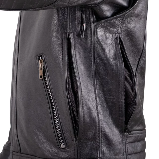 Kožená moto bunda W-TEC Murayo II - čierna