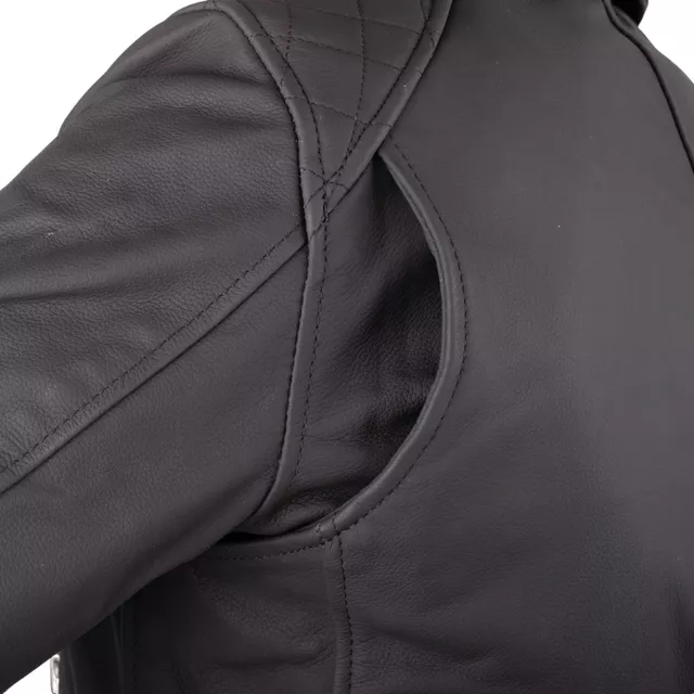 Dámska kožená moto bunda W-TEC Brinea - matne čierna