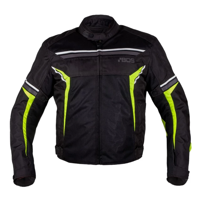 Pánska moto bunda BOS Laganas - Full Black - Black / Yellow