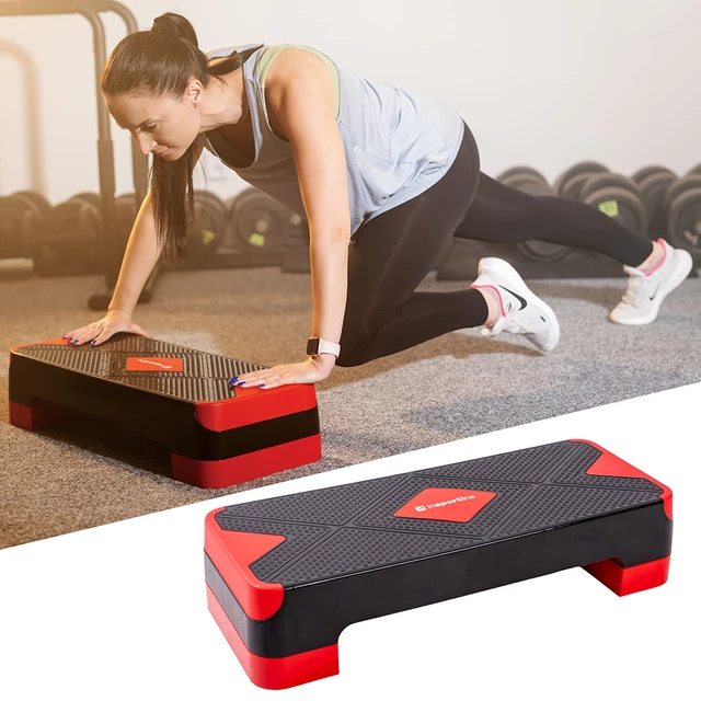 Aerobic step inSPORTline AS150 - čierna - čierno-červená