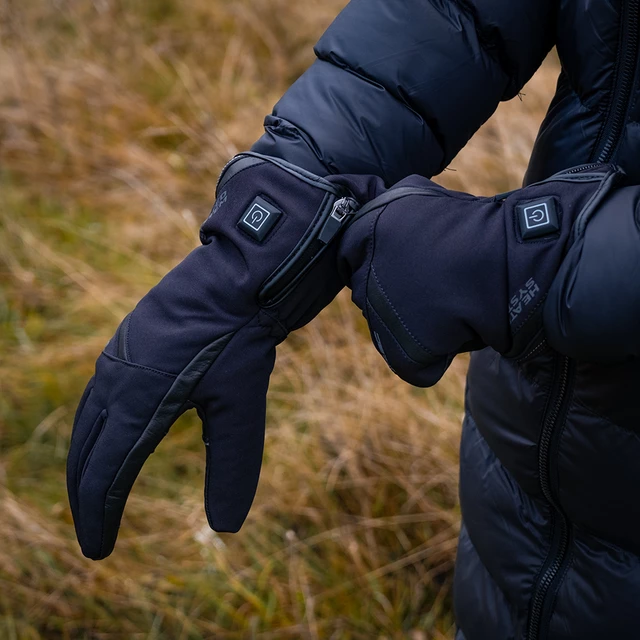 Vyhrievané moto a lyžiarske rukavice W-TEC HEATnoir 2x2000 mAh - čierna