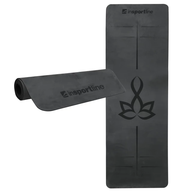 Joga podložka inSPORTline Padvana 183x61x0,4 cm - modrá - čierna