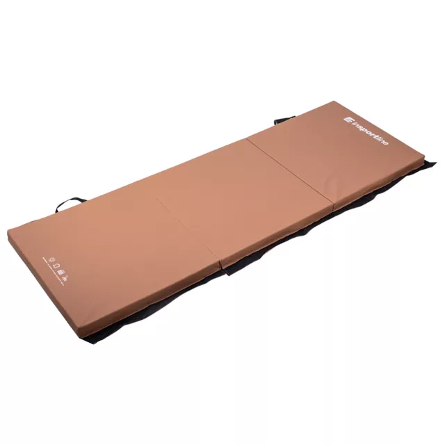 Skladacia gymnastická žinenka inSPORTline Trifold 180x60x5 cm - hnedá