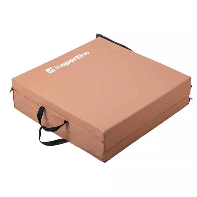 Skladacia gymnastická žinenka inSPORTline Trifold 180x60x5 cm - hnedá