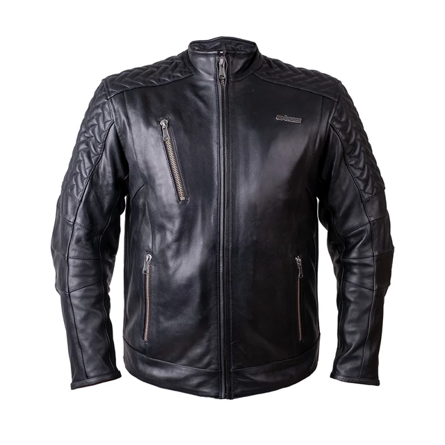 Kožená moto bunda W-TEC Elcabron - čierna