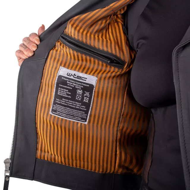 Dámska kožená moto bunda W-TEC Brinea - matne čierna