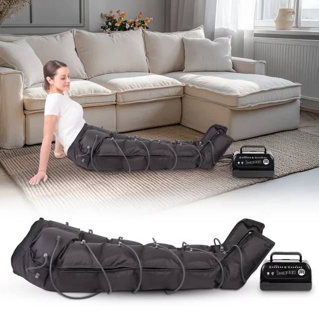 Kompresný masážny systém inSPORTline Compisimo s kompresnými unisex nohavicami - 6 prekrývajúcich sa komôr