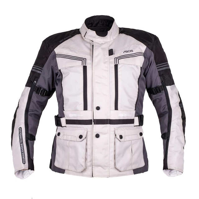 Pánska touringová moto bunda BOS Maximum - Gray - Gray