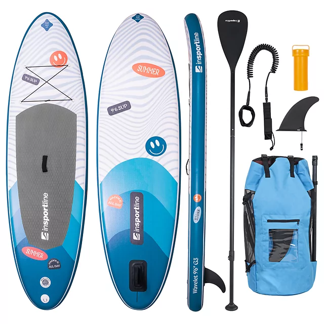 Paddleboard s príslušenstvom inSPORTline Wavelet 9'6" - modrá
