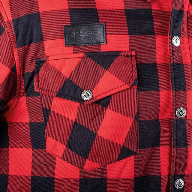 Moto košeľa W-TEC Black Heart Rattlesneak - červeno-čierna kockovaná