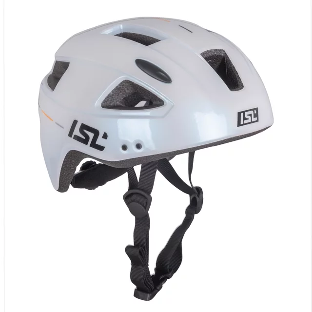 Detská cyklo prilba s LED svetlom ISL Lumiro - Pearl White