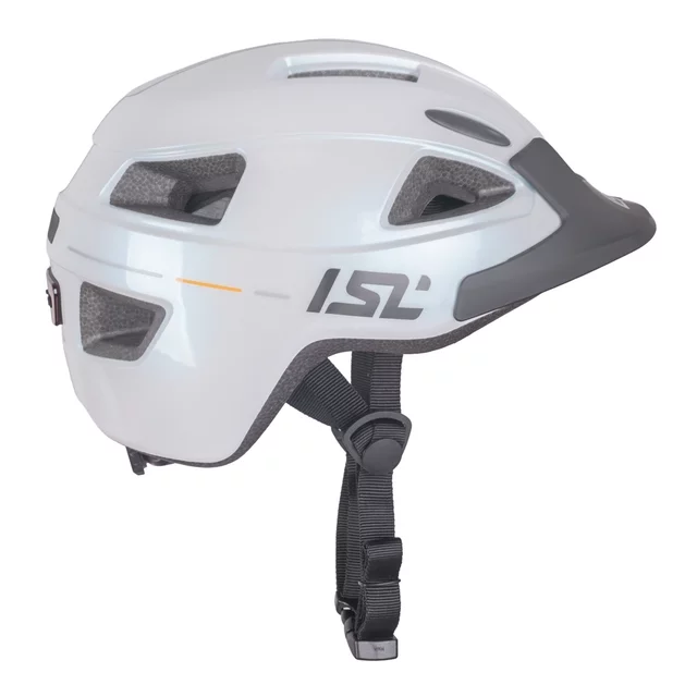 Detská cyklo prilba s LED svetlom ISL Lumiro - Pearl White
