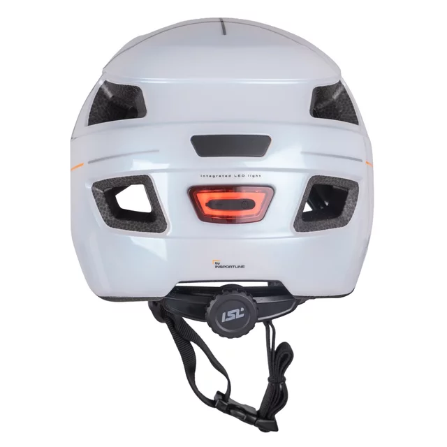 Detská cyklo prilba s LED svetlom ISL Lumiro - Pearl White